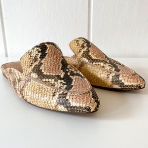 Madewell Frances Embossed Snake Skin Mules in Multi